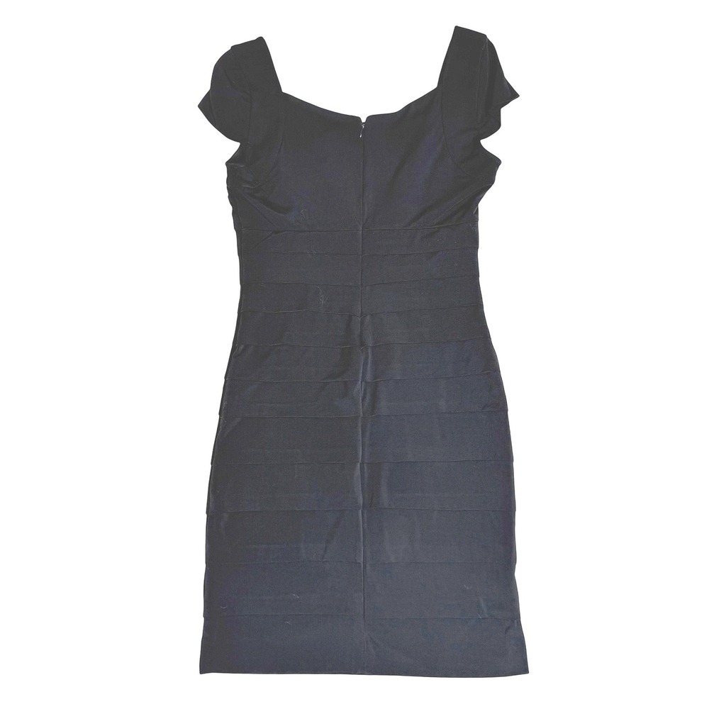 White House Black Market Tiered Cap Sleeve Stretch Bandage Bodycon Dress Sz 8 - Picture 2 of 6